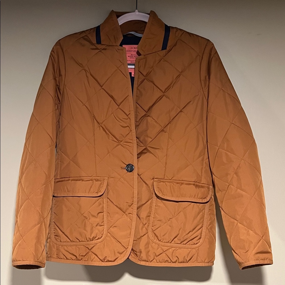 J. Crew Women's Quilted Blazer- British Tan